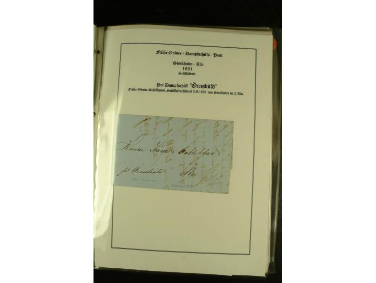 1844/1950 (ca.), Sammlung "Finnische Schiffspost" mit ca. 100 Briefen und Karten, dabei frühe Dampferschiffs-Post mit verschi