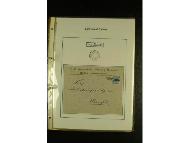 1844/1950 (ca.), Sammlung "Finnische Schiffspost" mit ca. 100 Briefen und Karten, dabei frühe Dampferschiffs-Post mit verschi