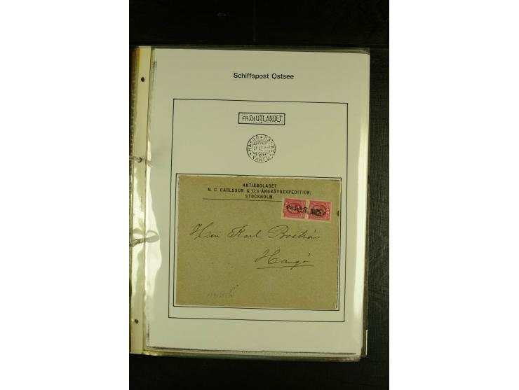 1844/1950 (ca.), Sammlung "Finnische Schiffspost" mit ca. 100 Briefen und Karten, dabei frühe Dampferschiffs-Post mit verschi