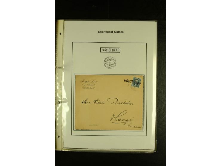 1844/1950 (ca.), Sammlung "Finnische Schiffspost" mit ca. 100 Briefen und Karten, dabei frühe Dampferschiffs-Post mit verschi