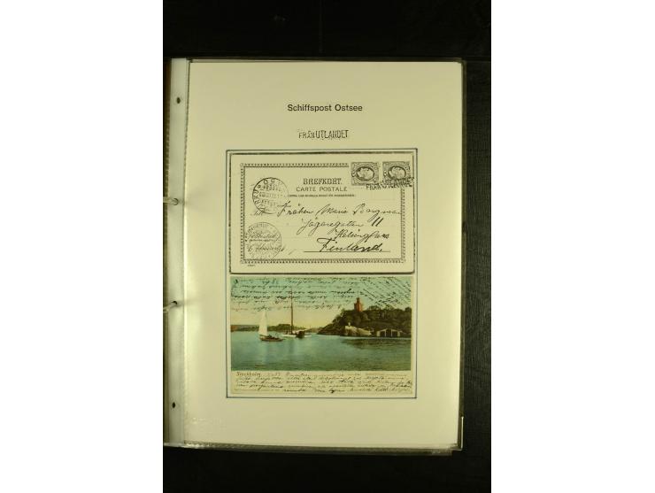 1844/1950 (ca.), Sammlung "Finnische Schiffspost" mit ca. 100 Briefen und Karten, dabei frühe Dampferschiffs-Post mit verschi