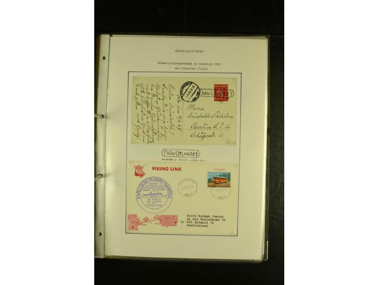 1844/1950 (ca.), Sammlung "Finnische Schiffspost" mit ca. 100 Briefen und Karten, dabei frühe Dampferschiffs-Post mit verschi