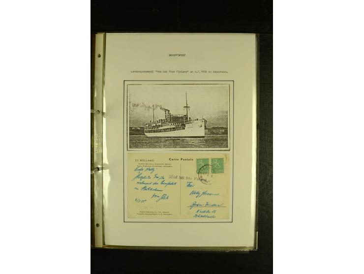 1844/1950 (ca.), Sammlung "Finnische Schiffspost" mit ca. 100 Briefen und Karten, dabei frühe Dampferschiffs-Post mit verschi