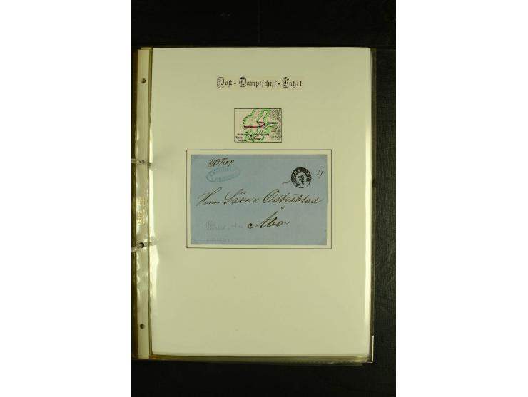1844/1950 (ca.), Sammlung "Finnische Schiffspost" mit ca. 100 Briefen und Karten, dabei frühe Dampferschiffs-Post mit verschi