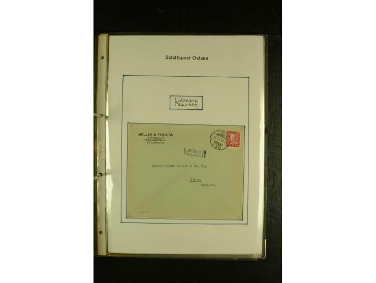 1844/1950 (ca.), Sammlung "Finnische Schiffspost" mit ca. 100 Briefen und Karten, dabei frühe Dampferschiffs-Post mit verschi