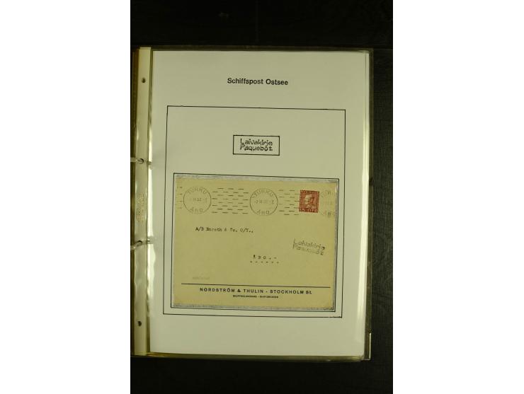 1844/1950 (ca.), Sammlung "Finnische Schiffspost" mit ca. 100 Briefen und Karten, dabei frühe Dampferschiffs-Post mit verschi
