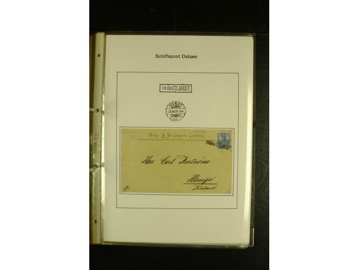 1844/1950 (ca.), Sammlung "Finnische Schiffspost" mit ca. 100 Briefen und Karten, dabei frühe Dampferschiffs-Post mit verschi