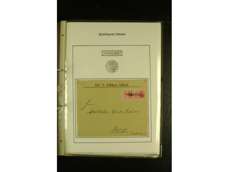 1844/1950 (ca.), Sammlung "Finnische Schiffspost" mit ca. 100 Briefen und Karten, dabei frühe Dampferschiffs-Post mit verschi