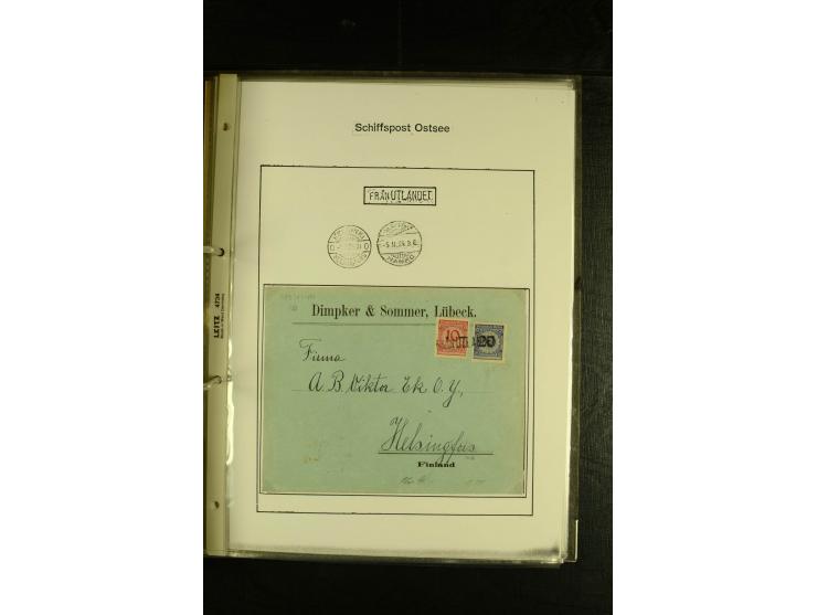 1844/1950 (ca.), Sammlung "Finnische Schiffspost" mit ca. 100 Briefen und Karten, dabei frühe Dampferschiffs-Post mit verschi