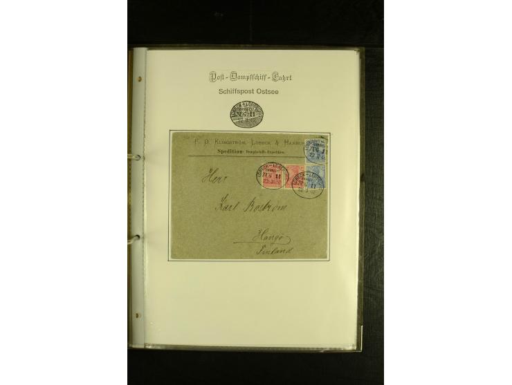 1844/1950 (ca.), Sammlung "Finnische Schiffspost" mit ca. 100 Briefen und Karten, dabei frühe Dampferschiffs-Post mit verschi
