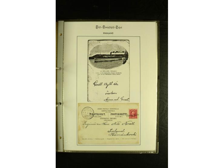 1844/1950 (ca.), Sammlung "Finnische Schiffspost" mit ca. 100 Briefen und Karten, dabei frühe Dampferschiffs-Post mit verschi