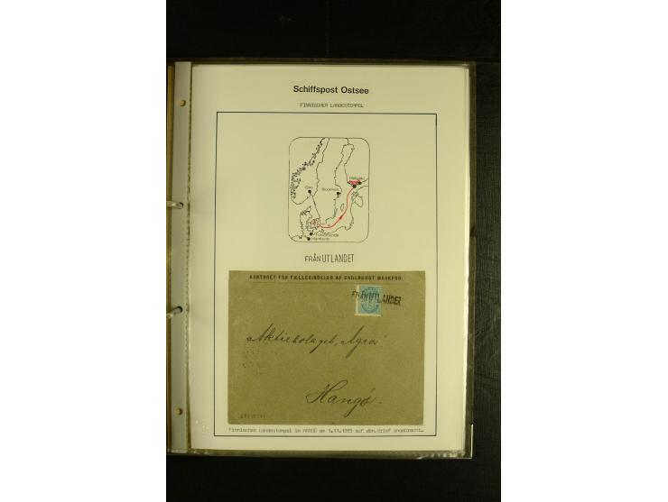 1844/1950 (ca.), Sammlung "Finnische Schiffspost" mit ca. 100 Briefen und Karten, dabei frühe Dampferschiffs-Post mit verschi
