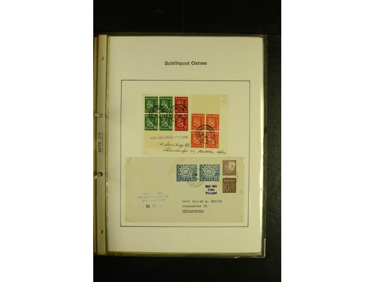1844/1950 (ca.), Sammlung "Finnische Schiffspost" mit ca. 100 Briefen und Karten, dabei frühe Dampferschiffs-Post mit verschi
