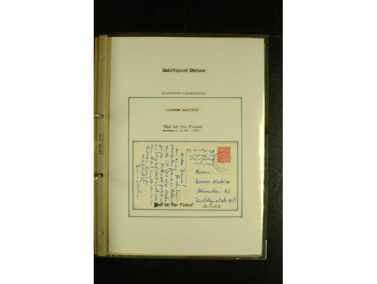 1844/1950 (ca.), Sammlung "Finnische Schiffspost" mit ca. 100 Briefen und Karten, dabei frühe Dampferschiffs-Post mit verschi
