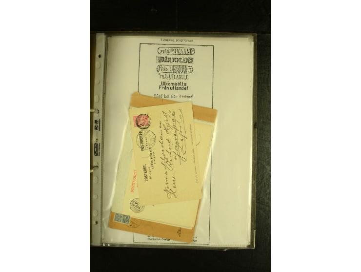 1844/1950 (ca.), Sammlung "Finnische Schiffspost" mit ca. 100 Briefen und Karten, dabei frühe Dampferschiffs-Post mit verschi