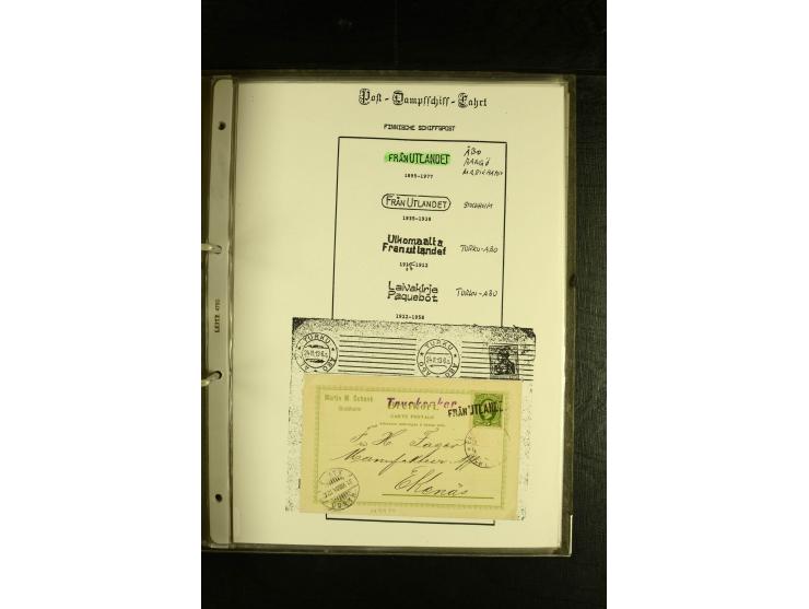 1844/1950 (ca.), Sammlung "Finnische Schiffspost" mit ca. 100 Briefen und Karten, dabei frühe Dampferschiffs-Post mit verschi
