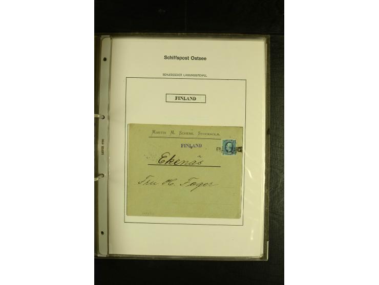 1844/1950 (ca.), Sammlung "Finnische Schiffspost" mit ca. 100 Briefen und Karten, dabei frühe Dampferschiffs-Post mit verschi