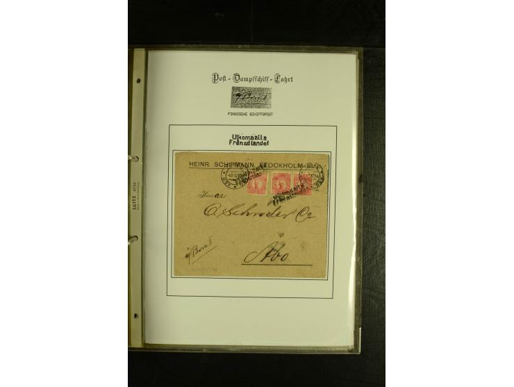 1844/1950 (ca.), Sammlung "Finnische Schiffspost" mit ca. 100 Briefen und Karten, dabei frühe Dampferschiffs-Post mit verschi