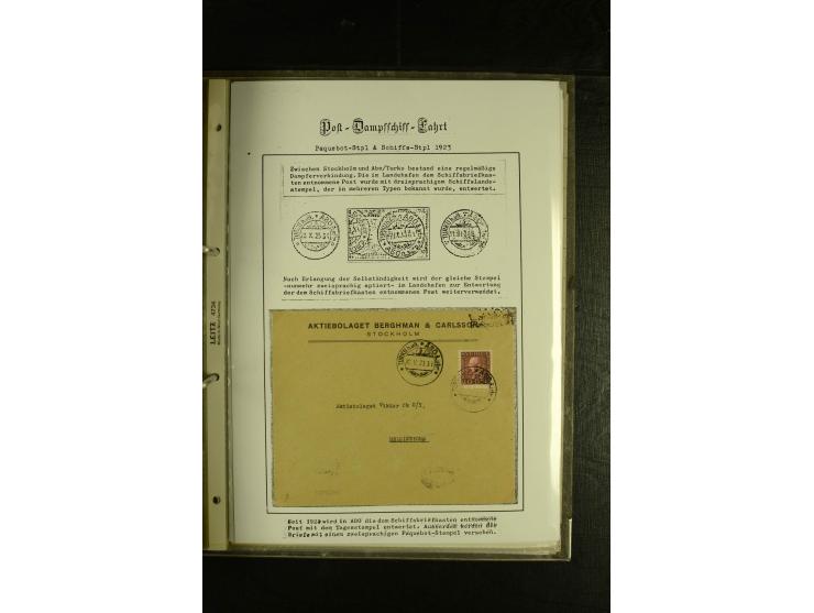 1844/1950 (ca.), Sammlung "Finnische Schiffspost" mit ca. 100 Briefen und Karten, dabei frühe Dampferschiffs-Post mit verschi