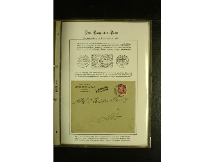 1844/1950 (ca.), Sammlung "Finnische Schiffspost" mit ca. 100 Briefen und Karten, dabei frühe Dampferschiffs-Post mit verschi