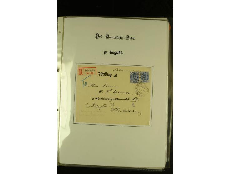 1844/1950 (ca.), Sammlung "Finnische Schiffspost" mit ca. 100 Briefen und Karten, dabei frühe Dampferschiffs-Post mit verschi