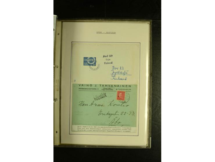 1844/1950 (ca.), Sammlung "Finnische Schiffspost" mit ca. 100 Briefen und Karten, dabei frühe Dampferschiffs-Post mit verschi