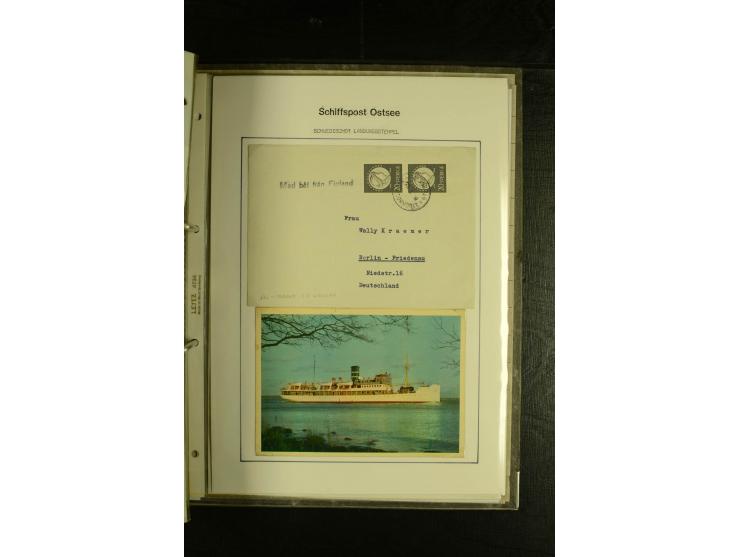 1844/1950 (ca.), Sammlung "Finnische Schiffspost" mit ca. 100 Briefen und Karten, dabei frühe Dampferschiffs-Post mit verschi