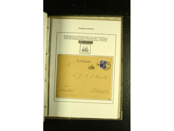 1844/1950 (ca.), Sammlung "Finnische Schiffspost" mit ca. 100 Briefen und Karten, dabei frühe Dampferschiffs-Post mit verschi