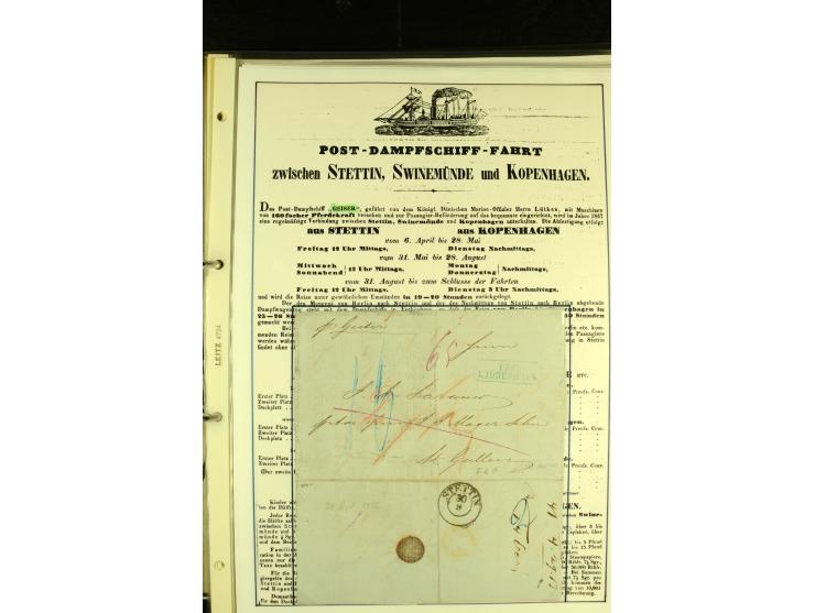 1845/1950 (ca.), umfangreiche Sammlung "Dänische Schiffspost inkl. Landungsstempel" ab früher Dampfschiffahrt mit über 130 Br