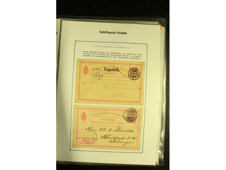 1845/1950 (ca.), umfangreiche Sammlung "Dänische Schiffspost inkl. Landungsstempel" ab früher Dampfschiffahrt mit über 130 Br