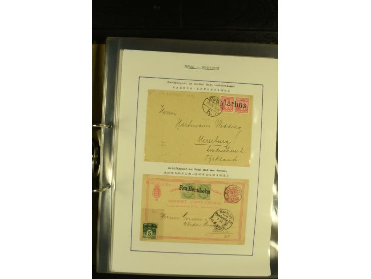 1845/1950 (ca.), umfangreiche Sammlung "Dänische Schiffspost inkl. Landungsstempel" ab früher Dampfschiffahrt mit über 130 Br