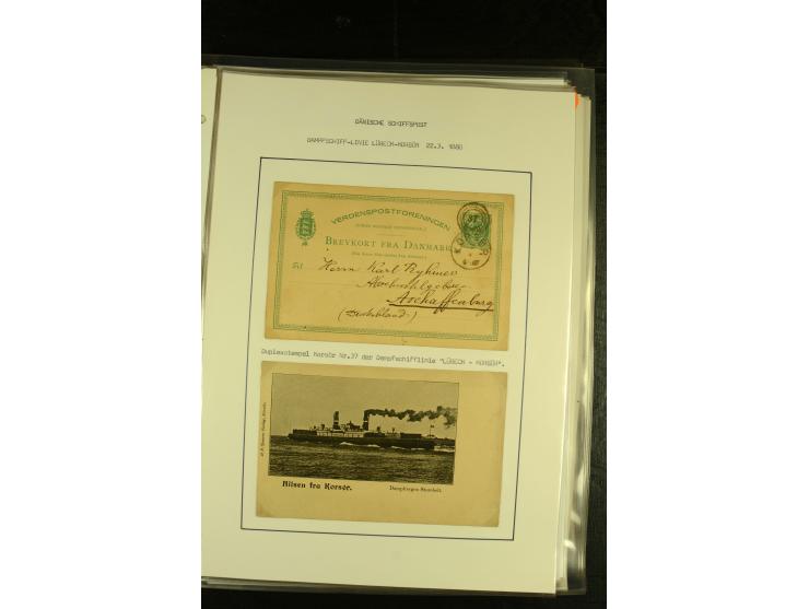 1845/1950 (ca.), umfangreiche Sammlung "Dänische Schiffspost inkl. Landungsstempel" ab früher Dampfschiffahrt mit über 130 Br