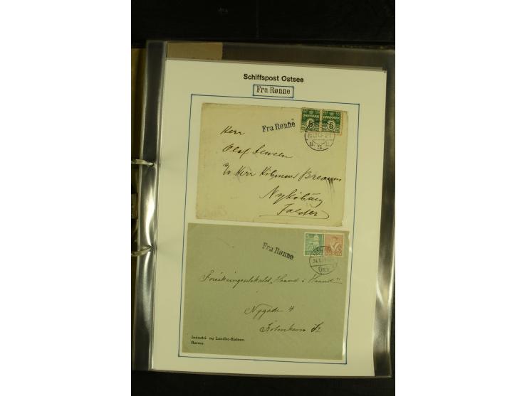 1845/1950 (ca.), umfangreiche Sammlung "Dänische Schiffspost inkl. Landungsstempel" ab früher Dampfschiffahrt mit über 130 Br