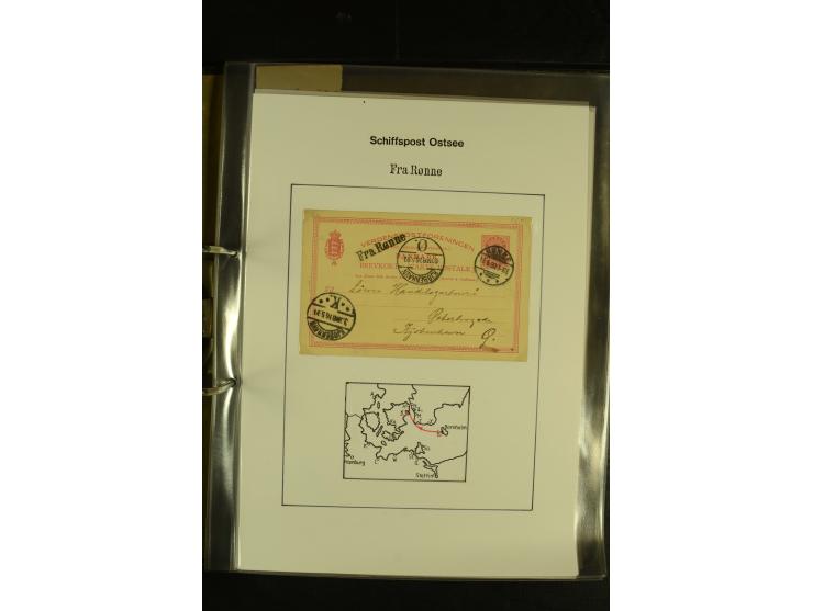 1845/1950 (ca.), umfangreiche Sammlung "Dänische Schiffspost inkl. Landungsstempel" ab früher Dampfschiffahrt mit über 130 Br