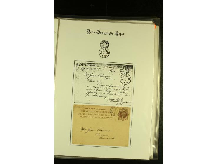 1845/1950 (ca.), umfangreiche Sammlung "Dänische Schiffspost inkl. Landungsstempel" ab früher Dampfschiffahrt mit über 130 Br