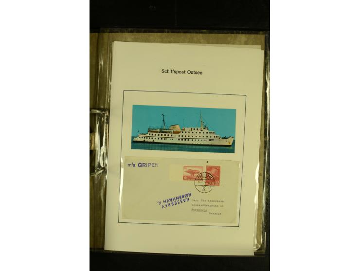 1845/1950 (ca.), umfangreiche Sammlung "Dänische Schiffspost inkl. Landungsstempel" ab früher Dampfschiffahrt mit über 130 Br