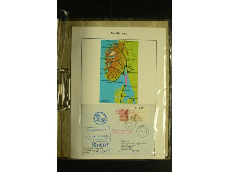 1845/1950 (ca.), umfangreiche Sammlung "Dänische Schiffspost inkl. Landungsstempel" ab früher Dampfschiffahrt mit über 130 Br