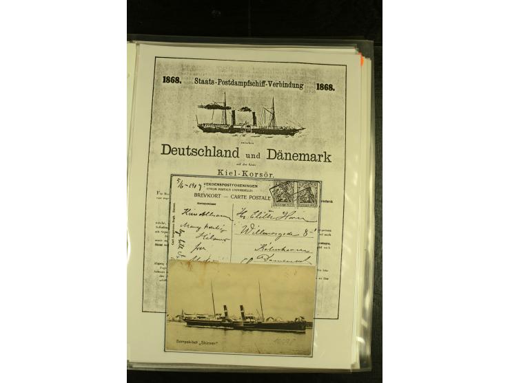 1845/1950 (ca.), umfangreiche Sammlung "Dänische Schiffspost inkl. Landungsstempel" ab früher Dampfschiffahrt mit über 130 Br