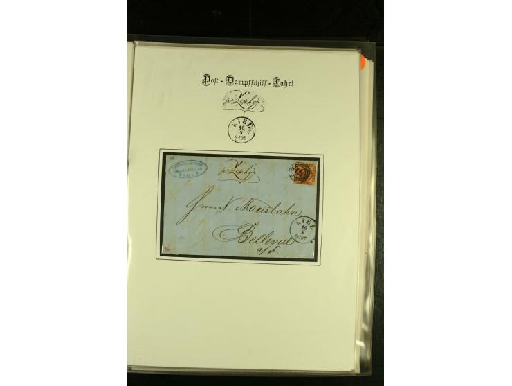 1845/1950 (ca.), umfangreiche Sammlung "Dänische Schiffspost inkl. Landungsstempel" ab früher Dampfschiffahrt mit über 130 Br