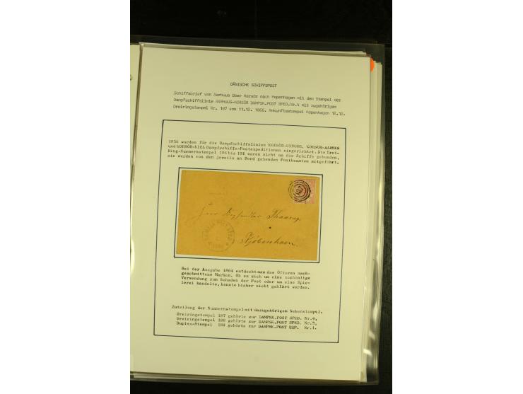 1845/1950 (ca.), umfangreiche Sammlung "Dänische Schiffspost inkl. Landungsstempel" ab früher Dampfschiffahrt mit über 130 Br