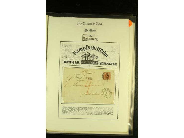 1845/1950 (ca.), umfangreiche Sammlung "Dänische Schiffspost inkl. Landungsstempel" ab früher Dampfschiffahrt mit über 130 Br