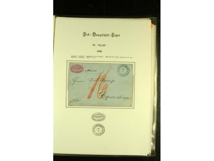 1845/1950 (ca.), umfangreiche Sammlung "Dänische Schiffspost inkl. Landungsstempel" ab früher Dampfschiffahrt mit über 130 Br