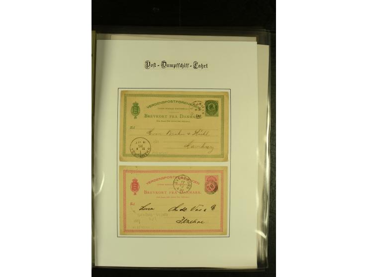 1845/1950 (ca.), umfangreiche Sammlung "Dänische Schiffspost inkl. Landungsstempel" ab früher Dampfschiffahrt mit über 130 Br