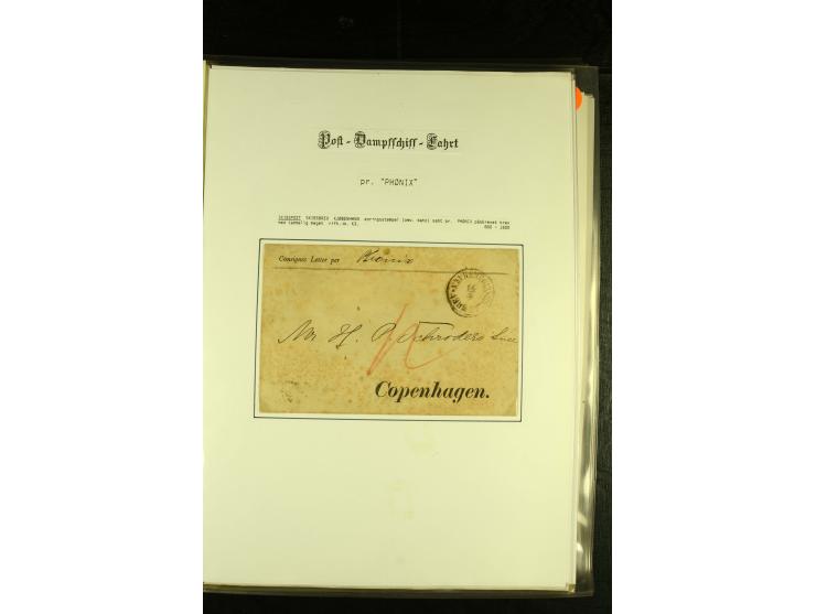 1845/1950 (ca.), umfangreiche Sammlung "Dänische Schiffspost inkl. Landungsstempel" ab früher Dampfschiffahrt mit über 130 Br