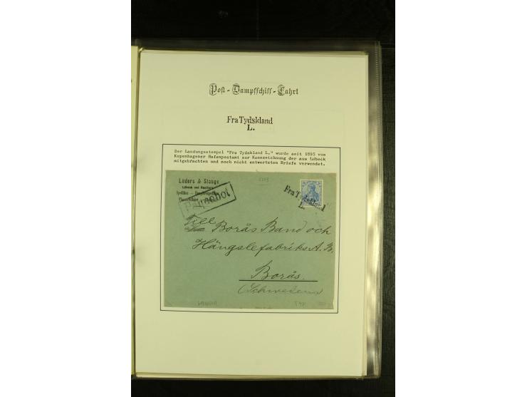 1845/1950 (ca.), umfangreiche Sammlung "Dänische Schiffspost inkl. Landungsstempel" ab früher Dampfschiffahrt mit über 130 Br