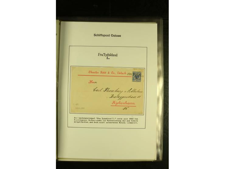 1845/1950 (ca.), umfangreiche Sammlung "Dänische Schiffspost inkl. Landungsstempel" ab früher Dampfschiffahrt mit über 130 Br