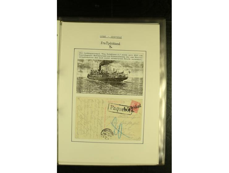 1845/1950 (ca.), umfangreiche Sammlung "Dänische Schiffspost inkl. Landungsstempel" ab früher Dampfschiffahrt mit über 130 Br