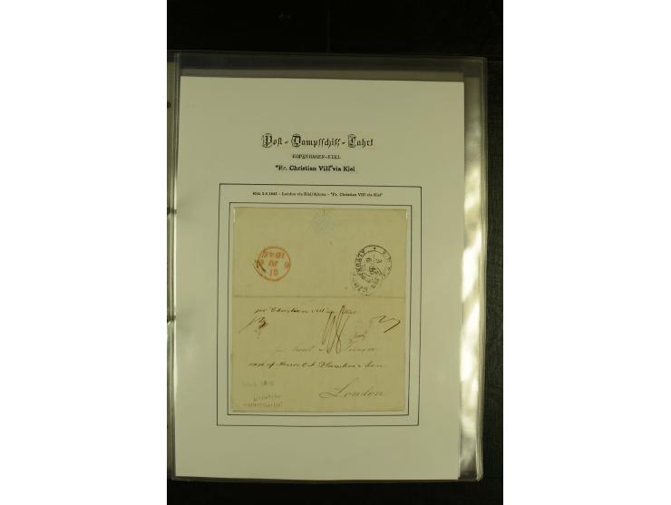 1845/1950 (ca.), umfangreiche Sammlung "Dänische Schiffspost inkl. Landungsstempel" ab früher Dampfschiffahrt mit über 130 Br