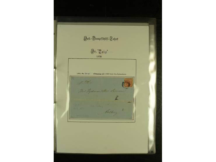 1845/1950 (ca.), umfangreiche Sammlung "Dänische Schiffspost inkl. Landungsstempel" ab früher Dampfschiffahrt mit über 130 Br