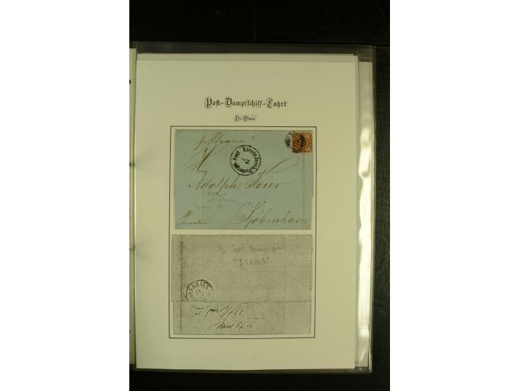 1845/1950 (ca.), umfangreiche Sammlung "Dänische Schiffspost inkl. Landungsstempel" ab früher Dampfschiffahrt mit über 130 Br